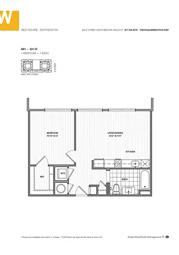 Floor plan One Bedroom Apartment