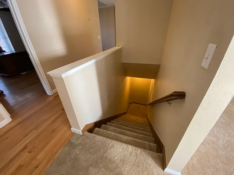 New carpet on stairs.
