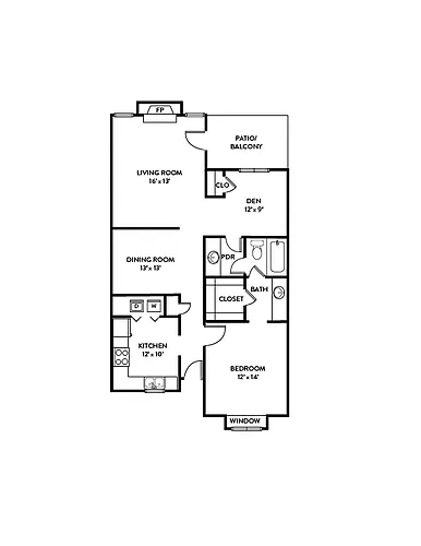 Floor plan Maverick (+Den)
