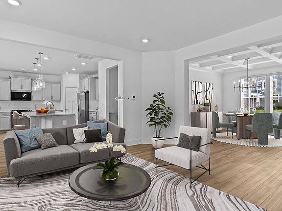 2 story single family home, all white, family room