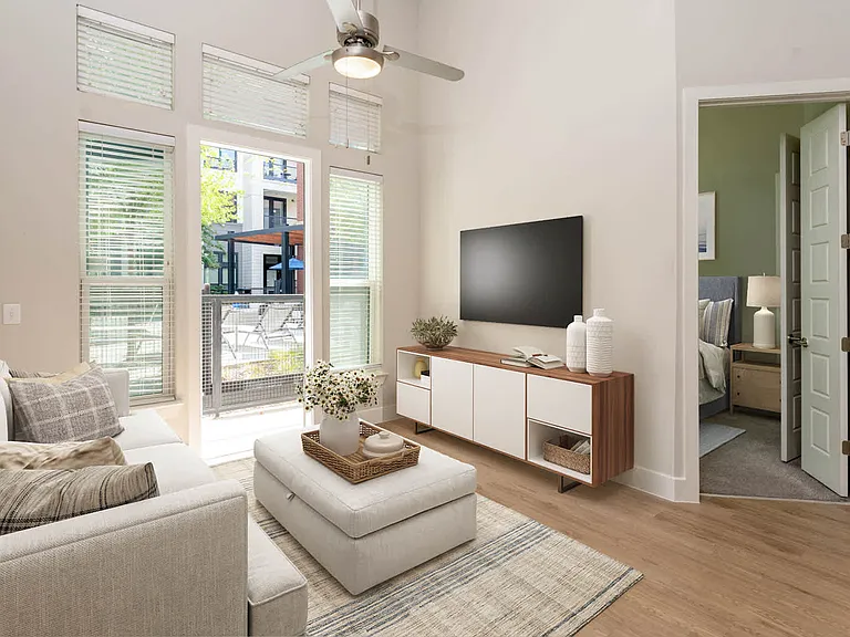 Living Room with Balcony and Hard Surface Flooring