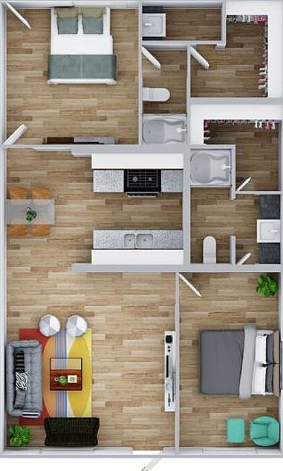 2brx2bath 980 SQFT 
Duplex