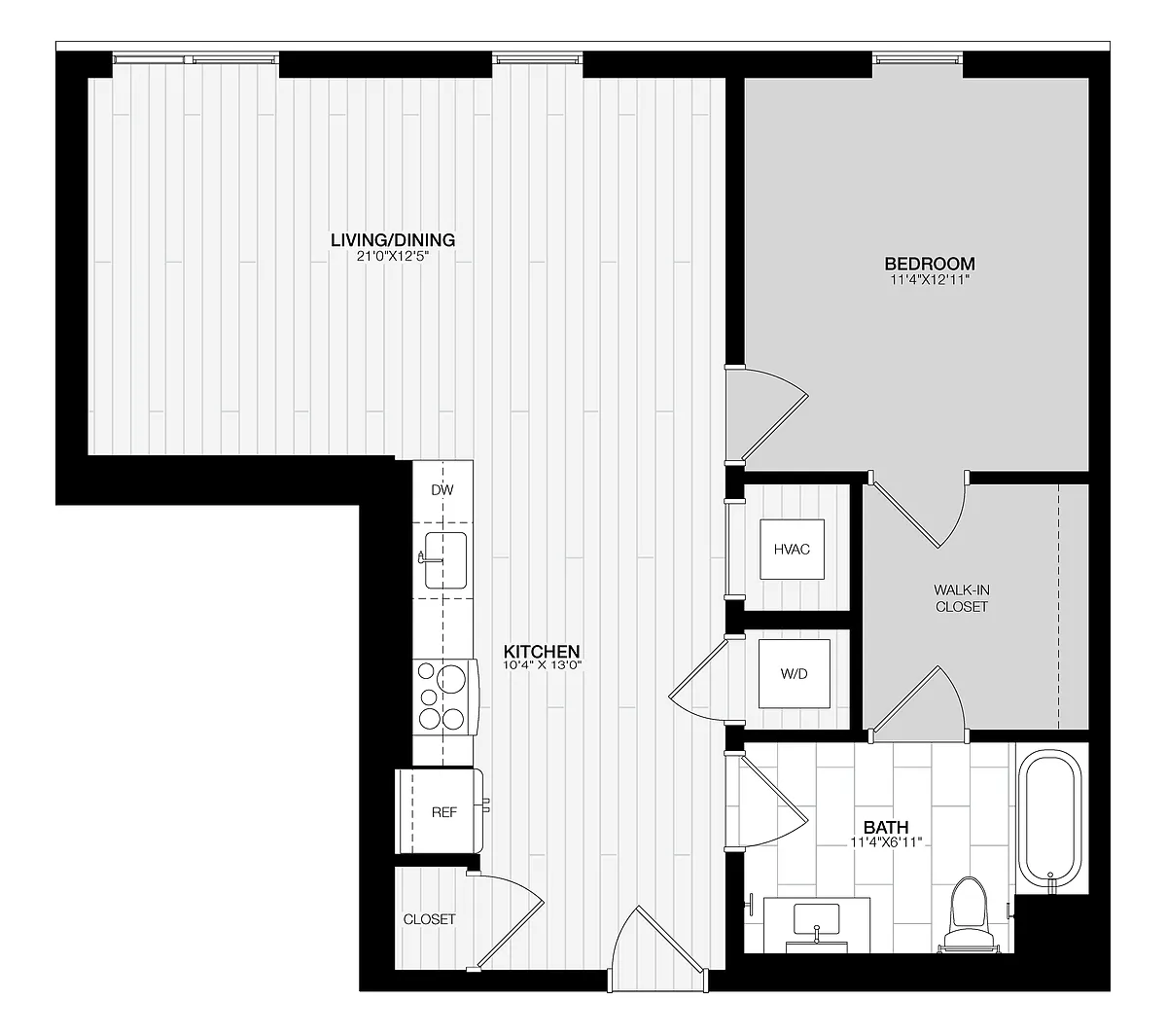 Floor plan 1 Bed/1 Bath-C3