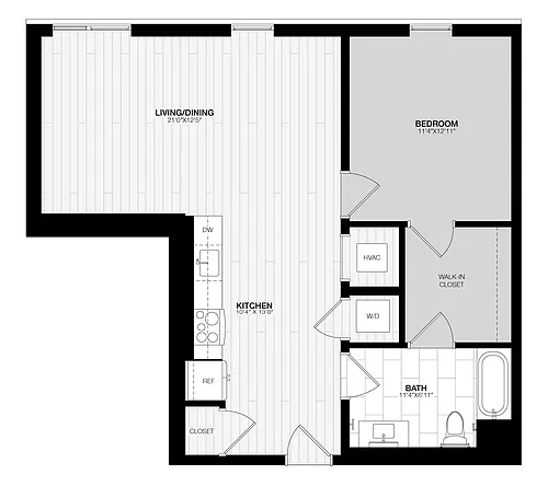 Floor plan 1 Bed/1 Bath-C3