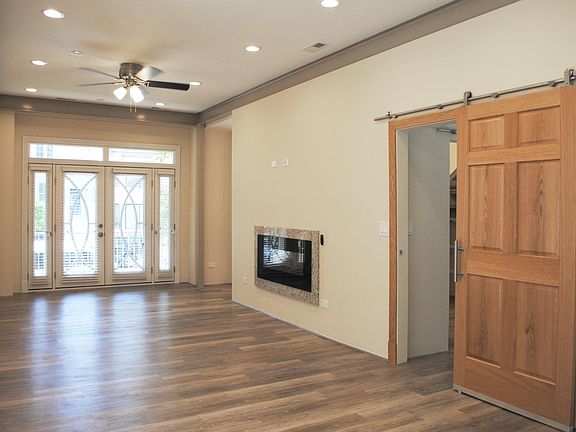 open concept with electric fireplace