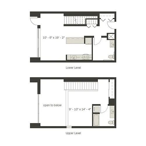 Floor plan 1 Bed/1.5 Bath Live/Work-a4-.1.5