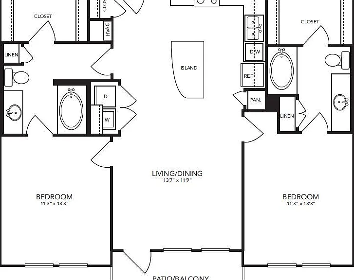 Landmark On Lovers - B3 - 2 Beds - 2 Baths - 1099 Sq. ft.