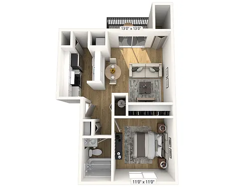 Floor plan 1x1Ac