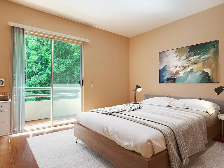 Spacious bedroom with a walk-in closet
