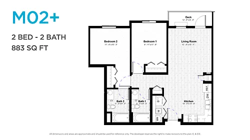 Floor plan Two Bedroom Two Bath