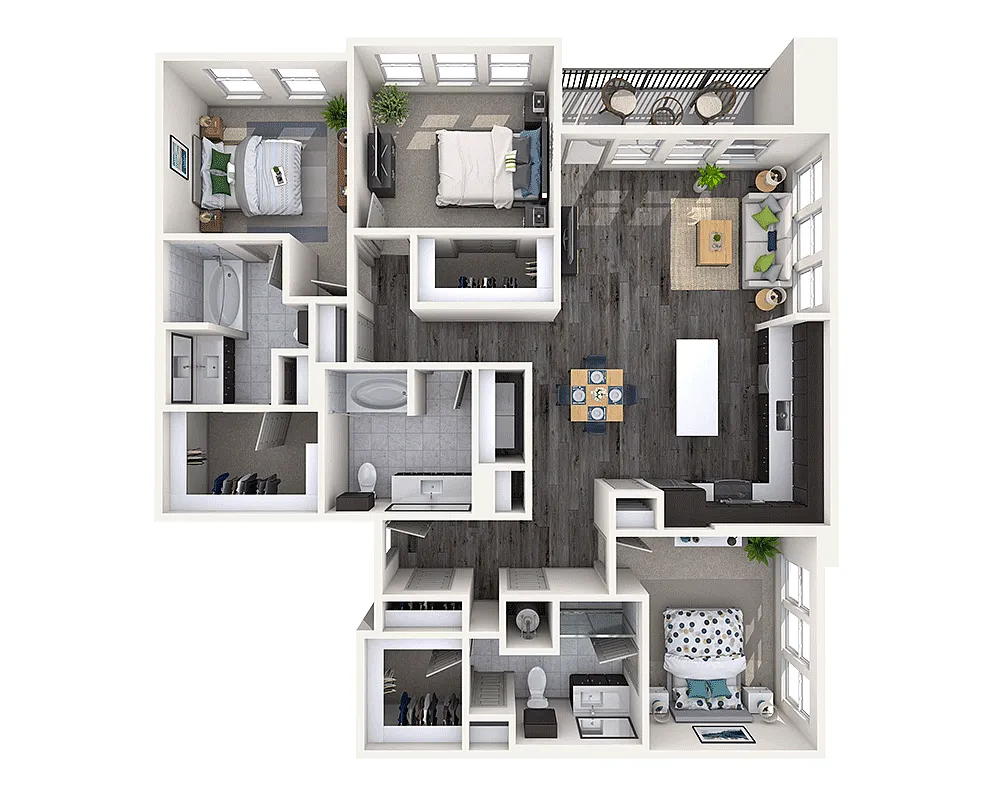 Floor plan Three Bedroom C3B