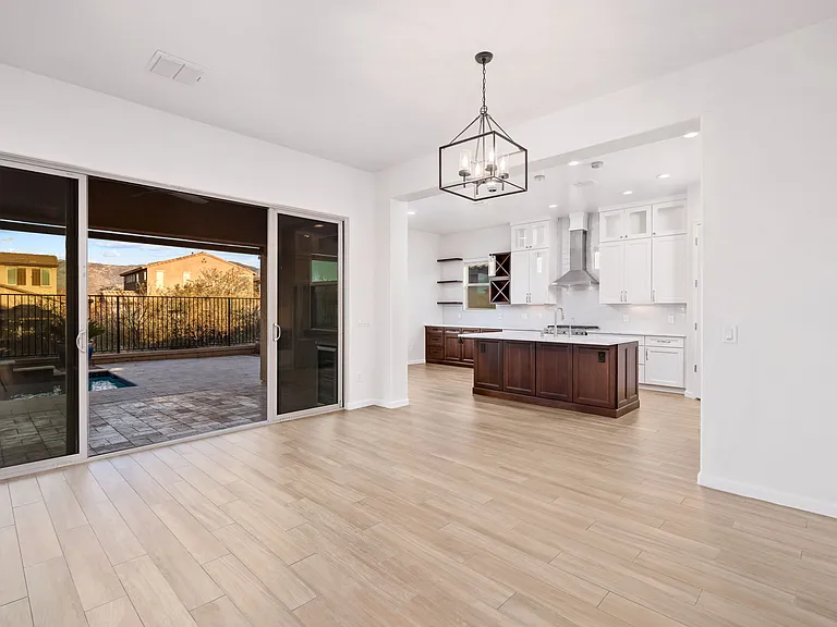 great room and Dining area leads to 12 foot double slider.