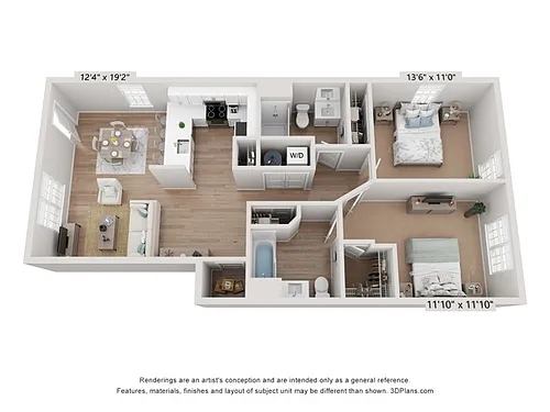Floor plan Greystone II Flat - R