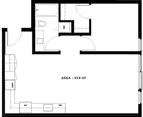 1 Bed, 1 Bath - Apt H 1 Bed, 1 Bath - Apt H