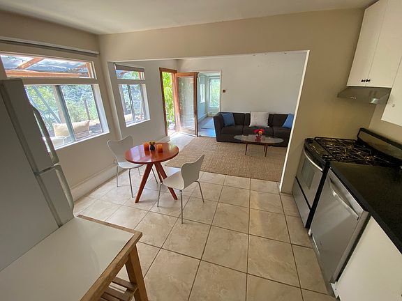 Kitchen living room as seen from side deck door
