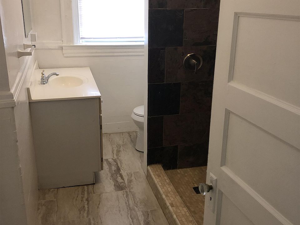 Brand new bath-just installed with new floor, custom shower, vanity and new toilet