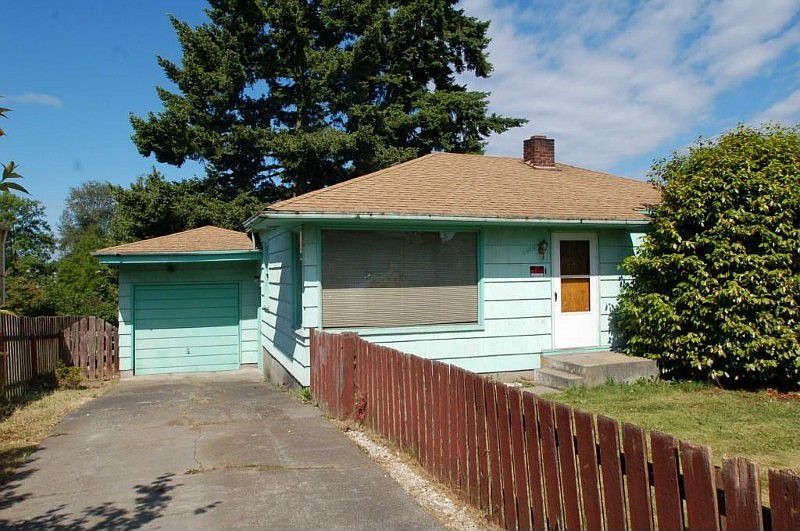 Home front and garage.