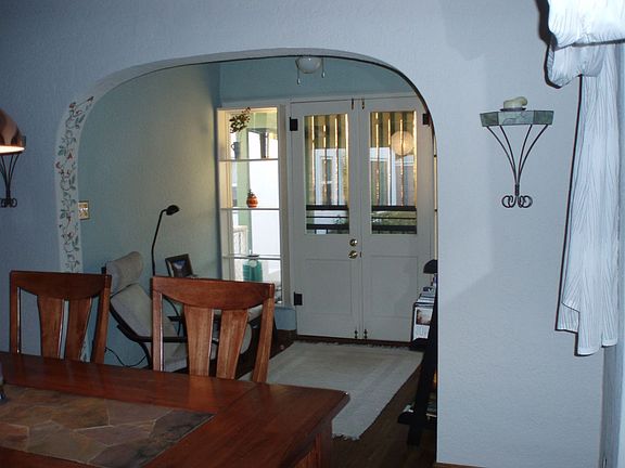 view of library from the dining room