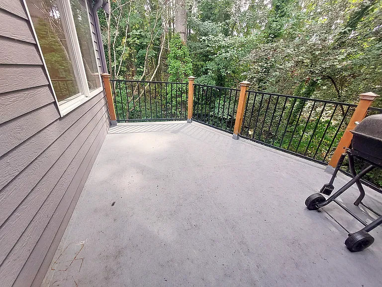 Private deck from living room