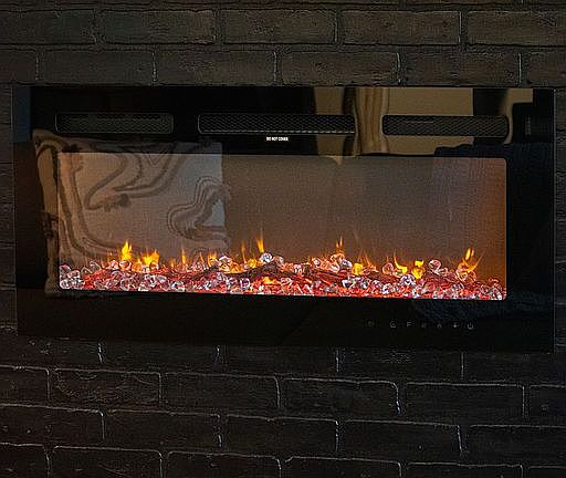 Control-operated fireplace.