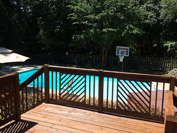 Deck overlooks pool