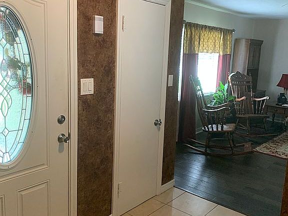 Entry view into living room 