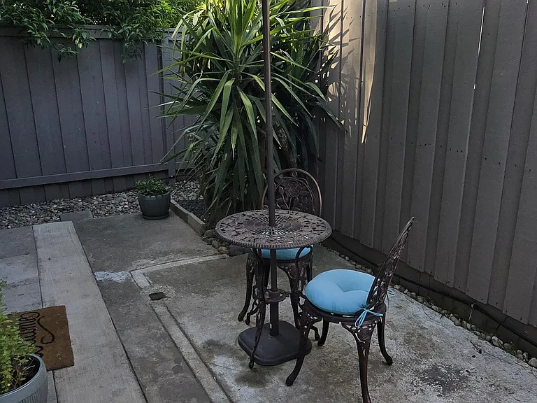 Patio furniture with umbrella