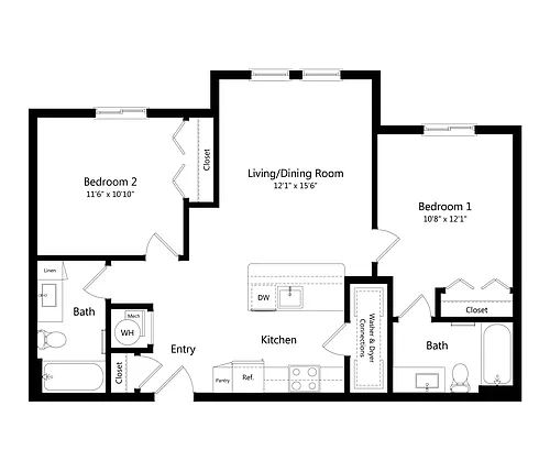 Floor plan B1 - 50% AMI