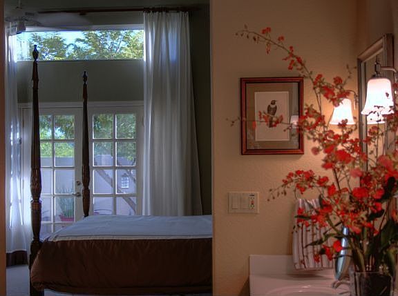 View from master bath to bedroom