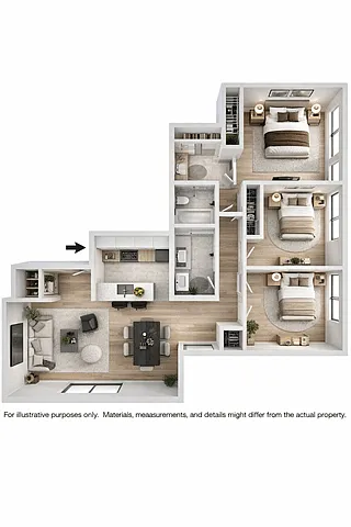 Floor plan Cedarwood - 3 Bedroom 2 Bath