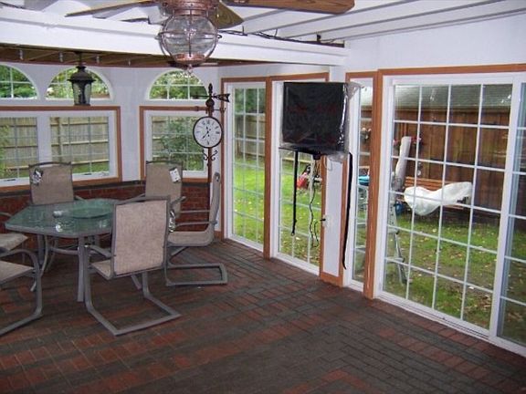 Interior of enclosed patio.