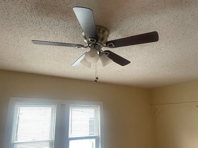 Living room with a fan