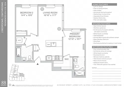 Floor plan 88 Regent-2 Bed B1