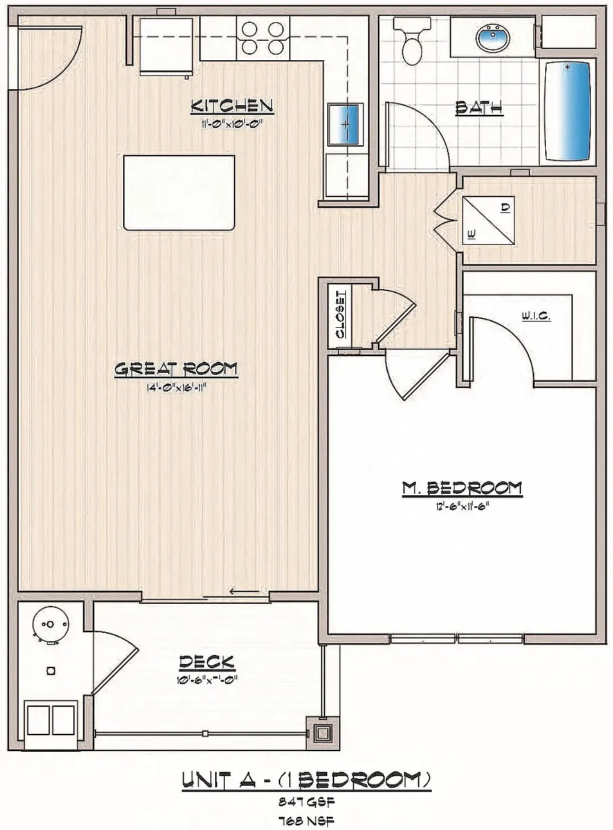 Floor plan 1 Bedroom 1 Bathroom