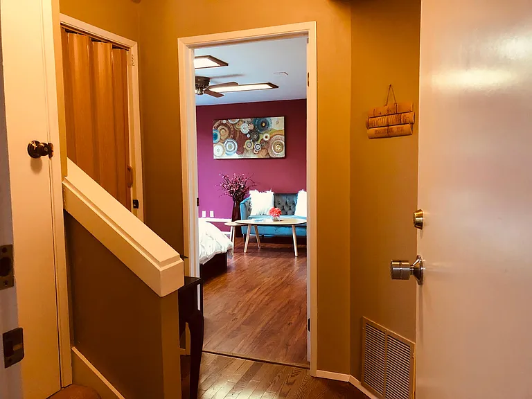 Entry to downstairs from garage