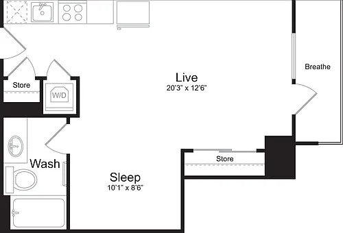 Floor plan Studio D