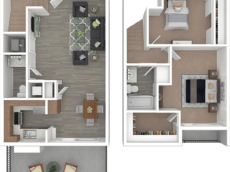 2 BD / 1.5 BA - 1,076 SF