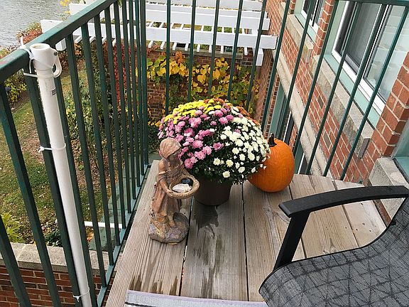 Deck overlooking pond