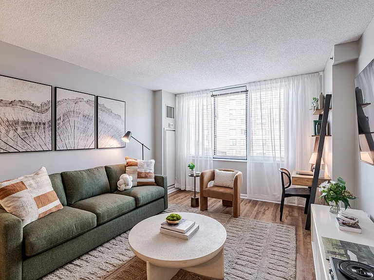 Living spaces flooded with natural light at 15 Bank Apartments in White Plains, NY 10606