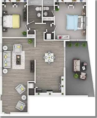2B - 1,200 SQ.FT 2B - 1,200 SQ.FT