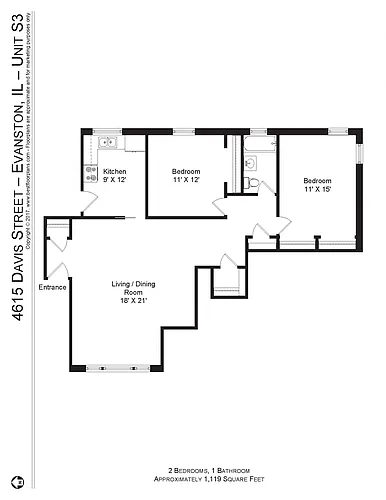 Floor plan Two Bedroom
