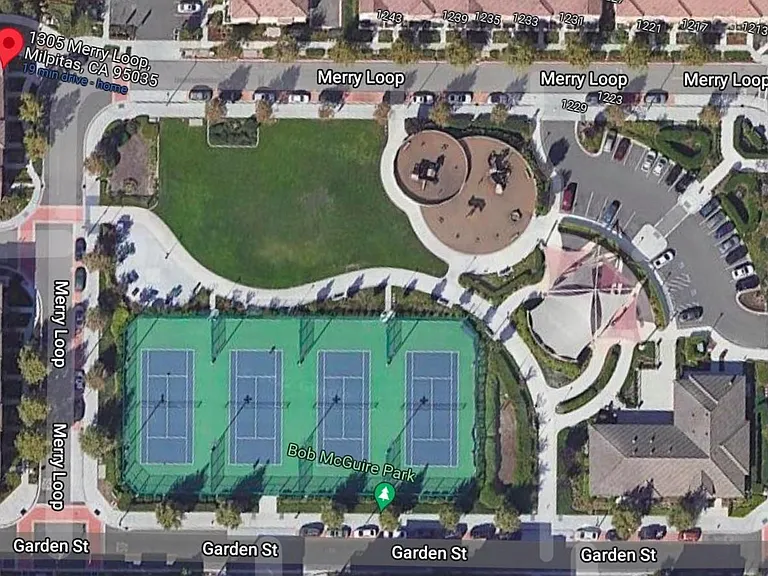 Walking to Playground and Tennis Courts