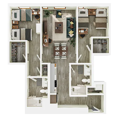Floor plan 2BR/2B - Deluxe - B12