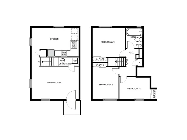 Floor plan 3 BR, 1 BA (Plus) - Classic