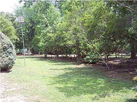 Looking towards street from down by lake