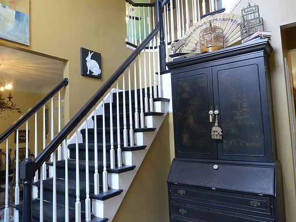 Two-story foyer.