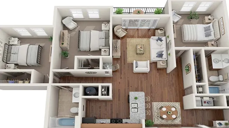 The Los Angeles offers spacious 3 bedrooms and 2 baths, complete with high-end features like granite counters, a primary ensuite with double vanity, and a walk-in closet. Perfect for family living or those who love extra space. The Los Angeles offers spac
