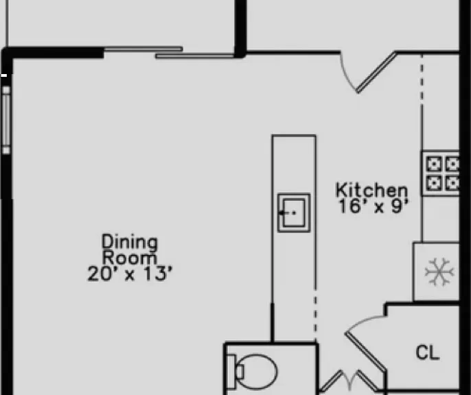 Floor plan 1st level LR DR Kitchen guest room