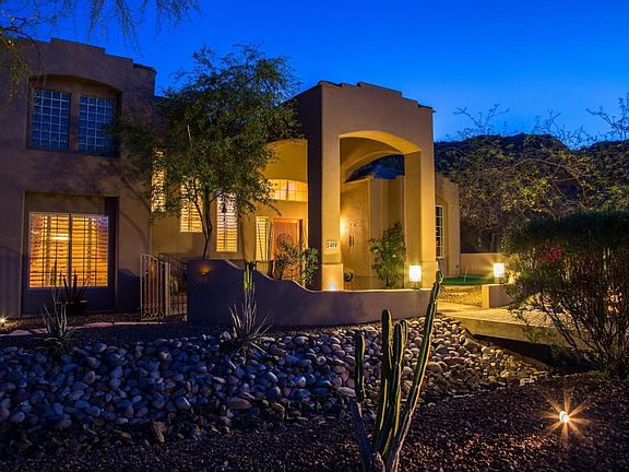 Front of house at night