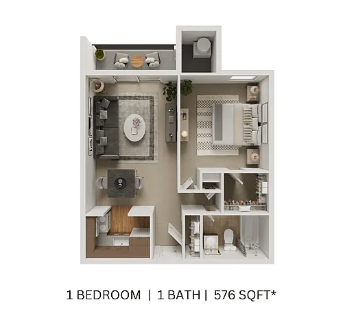 Floor plan 1 Bedroom Jr